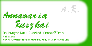 annamaria ruszkai business card